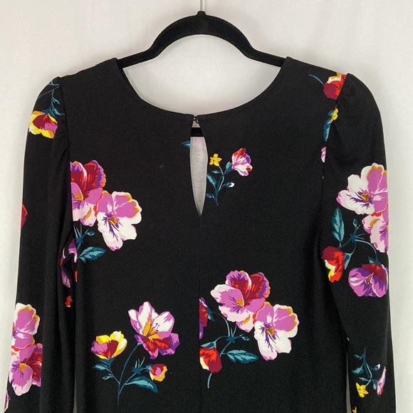 Old Navy Black Floral Long Sleeve Dress Size SP - Picture 5 of 8